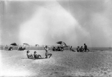 Models on the beach.
