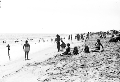 Models on the beach.